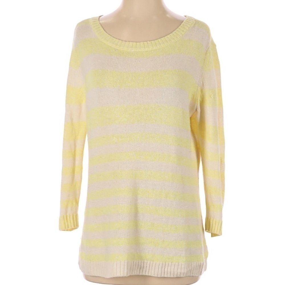 Vineyard Vines striped yellow sweater w/ Cashmere